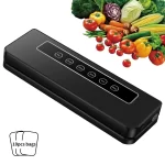TINANA Vacuum Sealer Machine, 80 Kpa Automatic Vacuum Sealer for Food Preservation, External Vacuum Sealable Canisters, Dry & Wet Mode for All Storage Needs-Black