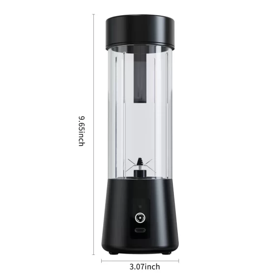 TINANA Portable Blender, 400 ml Personal Size Blender, Household Fruit Mixer for Shakes and Smoothies, USB Rechargeable with 6 Blade Mini Juicer Cup, Ideal for Travel, Home and Office-Black