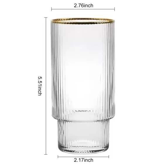 TINANA Glass Cups: Drinking Glasses Set of 6, Cocktail Glasses, Vintage Glassware, Whiskey Glasses, Coffee Bar Accessories, Iced Coffee Cups for Cute Gifts