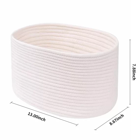 TINANA Woven Basket With Handles 3 Pack, Square Baskets for Storage Shelves, Storage Basket for Shelves, Toys, Book, Cloth Storage Baskets, Decorative Organizer for Living Room, Bathroom