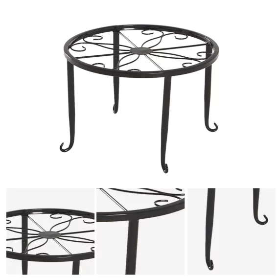 TINANA Metal Plant Stands: 5 Pack Heavy Duty Flower Pot Stands for Multiple Plant, Anti-Rust Iron Plant Pot Shelf, Decoration Racks for Home Indoor and Outdoor-Black