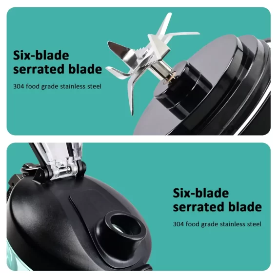 TINANA Portable Blender, USB Rechargeable with 600 ML Personal Juicer Cup, Household Fruit Mixer for Shakes and Smoothies, Ideal for Travel, Home and Office-Black