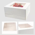 TINANA Cake Box with Window 24 PCS, 10x10x5 Inches White Bakery Boxes for Cake, Pastries, Pie, Chocolates, Cookies, for Birthday Party, Wedding, Valentine's Day