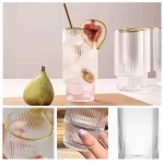 TINANA Glass Cups: Drinking Glasses Set of 6, Cocktail Glasses, Vintage Glassware, Whiskey Glasses, Coffee Bar Accessories, Iced Coffee Cups for Cute Gifts