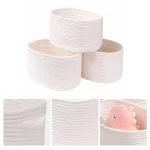 TINANA Woven Basket With Handles 3 Pack, Square Baskets for Storage Shelves, Storage Basket for Shelves, Toys, Book, Cloth Storage Baskets, Decorative Organizer for Living Room, Bathroom