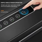 TINANA Vacuum Sealer Machine, 80 Kpa Automatic Vacuum Sealer for Food Preservation, External Vacuum Sealable Canisters, Dry & Wet Mode for All Storage Needs-Black