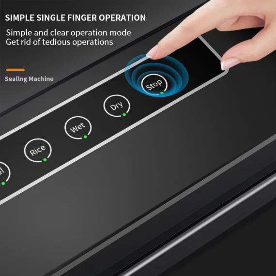 TINANA Vacuum Sealer Machine, 80 Kpa Automatic Vacuum Sealer for Food Preservation, External Vacuum Sealable Canisters, Dry & Wet Mode for All Storage Needs-Black