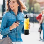 TINANA Portable Blender, USB Rechargeable with 600 ML Personal Juicer Cup, Household Fruit Mixer for Shakes and Smoothies, Ideal for Travel, Home and Office-Black