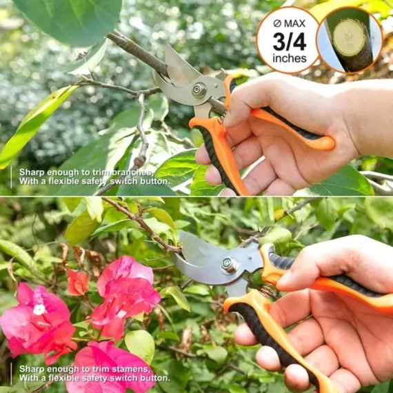 AKTECKE Garden Tool Set, Stainless Steel Heavy Duty Gardening Tool Set, with Non-Slip Rubber Grip, Storage Tote Bag, Outdoor Hand Tools, Ideal Garden Tool Kit Gifts