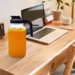 TINANA Cold Brew Coffee Maker, 64 oz Wide Mouth Mason Jar Pitcher with Stainless Steel Filter, Pour Spout Handle Lid, Heavy Duty Glass Airtight & Leak-Proof Pitcher for Iced Brew Coffee & Tea Lemonade