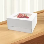 TINANA Cake Box with Window 24 PCS, 10x10x5 Inches White Bakery Boxes for Cake, Pastries, Pie, Chocolates, Cookies, for Birthday Party, Wedding, Valentine's Day