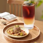 TINANA Glass Cups: Drinking Glasses Set of 6, Cocktail Glasses, Vintage Glassware, Whiskey Glasses, Coffee Bar Accessories, Iced Coffee Cups for Cute Gifts