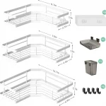 AKTECKE Corner Shower Caddy Bathroom Organizer Adhesive Shower Rack Bathtub Shelves - 3Pack No Drilling Shower Shelf
