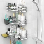 AKTECKE AKTECKE Corner Shower Caddy Bathroom Organizer Adhesive Shower Rack Bathtub Shelves - 3Pack No Drilling Shower Shelf