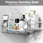 AKTECKE AKTECKE Corner Shower Caddy Bathroom Organizer Adhesive Shower Rack Bathtub Shelves - 3Pack No Drilling Shower Shelf