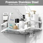AKTECKE Corner Shower Caddy Bathroom Organizer Adhesive Shower Rack Bathtub Shelves - 3Pack No Drilling Shower Shelf