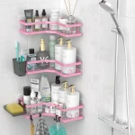 AKTECKE AKTECKE Corner Shower Caddy Bathroom Organizer Adhesive Shower Rack Bathtub Shelves - 3Pack No Drilling Shower Shelf
