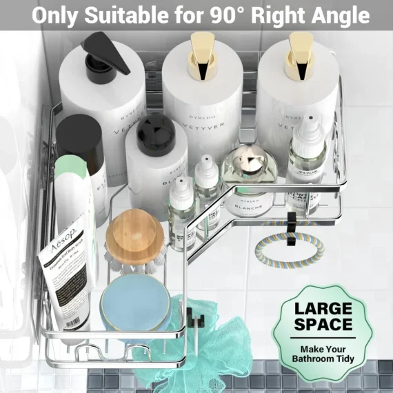 AKTECKE AKTECKE Corner Shower Caddy Bathroom Organizer Adhesive Shower Rack Bathtub Shelves - 3Pack No Drilling Shower Shelf