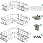 AKTECKE AKTECKE Corner Shower Caddy Bathroom Organizer Adhesive Shower Rack Bathtub Shelves - 3Pack No Drilling Shower Shelf