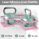 AKTECKE AKTECKE Corner Shower Caddy Bathroom Organizer Adhesive Shower Rack Bathtub Shelves - 3Pack No Drilling Shower Shelf