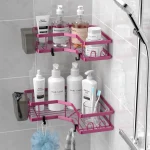 AKTECKE Corner Shower Caddy Organizer Shelf 2Pack Adhesive Shower Corner Organizer Shelves, No Drilling Stainless Steel Shower Storage Rack