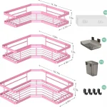 AKTECKE AKTECKE Corner Shower Caddy Bathroom Organizer Adhesive Shower Rack Bathtub Shelves - 3Pack No Drilling Shower Shelf