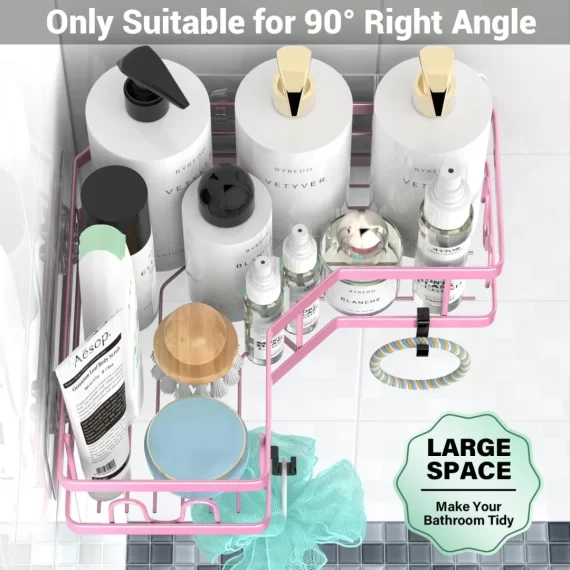 AKTECKE AKTECKE Corner Shower Caddy Bathroom Organizer Adhesive Shower Rack Bathtub Shelves - 3Pack No Drilling Shower Shelf