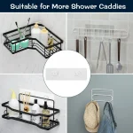 AKTECKE Shower Caddy Adhesive Replacement, No Drilling Transparent Adhesive Wall Hooks