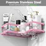 AKTECKE AKTECKE Corner Shower Caddy Bathroom Organizer Adhesive Shower Rack Bathtub Shelves - 3Pack No Drilling Shower Shelf