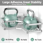 AKTECKE AKTECKE Corner Shower Caddy Bathroom Organizer Adhesive Shower Rack Bathtub Shelves - 3Pack No Drilling Shower Shelf