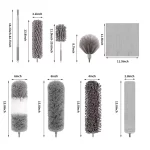 Microfiber Duster for Cleaning Fan, High Ceiling, Blinds, Furniture, Cars , 9PCS Extendable Feather Duster 30 to 100 Inches, Reusable Bendable Washable