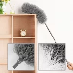 Microfiber Duster for Cleaning Fan, High Ceiling, Blinds, Furniture, Cars , 9PCS Extendable Feather Duster 30 to 100 Inches, Reusable Bendable Washable