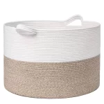 Large Woven Basket With Handles, TINANA Storage Basket for Organizing, Dog Toy Bin, Laundry Basket, Shoe Baske, Blanket Basket for Living Room, Bedroom, Laundry, Nursery