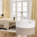 Large Woven Basket With Handles, TINANA Storage Basket for Organizing, Dog Toy Bin, Laundry Basket, Shoe Baske, Blanket Basket for Living Room, Bedroom, Laundry, Nursery