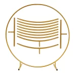 Round Balloon Arch Kit, 7.2 Feet Balloon Hoop Stand, Gold Metal Balloon Circle Frame, Big Size Backdrop Stand for Birthday, Wedding, Baby Shower, Grad Party Decoration