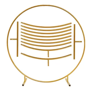 Round Balloon Arch Kit, 7.2 Feet Balloon Hoop Stand, Gold Metal Balloon Circle Frame, Big Size Backdrop Stand for Birthday, Wedding, Baby Shower, Grad Party Decoration