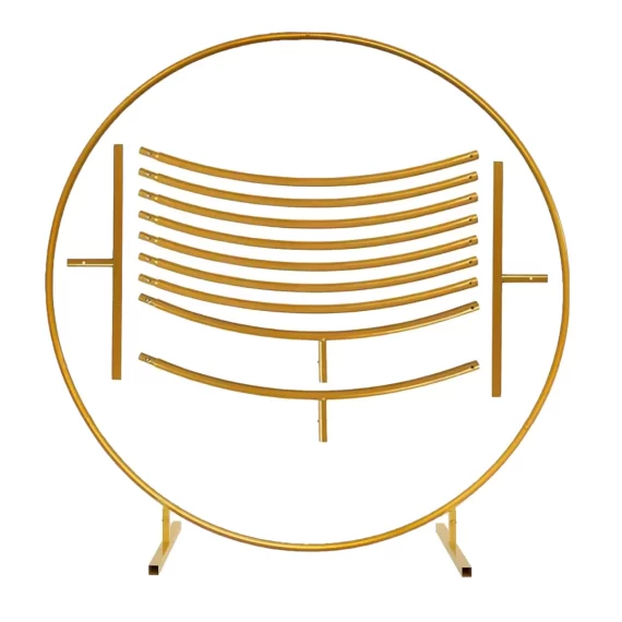 Round Balloon Arch Kit, 7.2 Feet Balloon Hoop Stand, Gold Metal Balloon Circle Frame, Big Size Backdrop Stand for Birthday, Wedding, Baby Shower, Grad Party Decoration