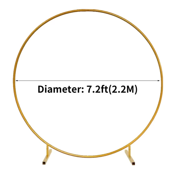 Round Balloon Arch Kit, 7.2 Feet Balloon Hoop Stand, Gold Metal Balloon Circle Frame, Big Size Backdrop Stand for Birthday, Wedding, Baby Shower, Grad Party Decoration