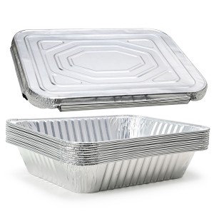 Aluminum Foil Pans with Lids: TINANA 9x13 Disposable Foil Pans with Covers, 10 Pack Food Containers Great for Baking, Cooking, Heating, Storing, Prepping Food