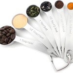 TINANA Measuring Spoons Set Stainless Steel - Set of 6 Stacking Metal Small Teaspoons Tablespoons - 1/8 TSP, 1/4 TSP, 1/2 TSP, 1 TSP, 1/2 Tbsp, 1Tbsp - Coffee Spice Jars Scoop for Liquid Ingredient