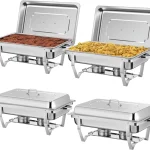 Chafing Dish Buffet Set 4 Pack, 8QT Stainless Steel Chafing Dishes for Buffet, Chafers and Buffet Warmers Sets for Parties, Events, Wedding, Camping, Dinner