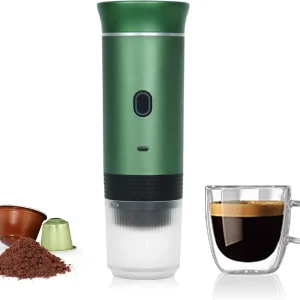 Portable Espresso Machine, Fast Self Heating Espresso Maker with Car Charger, 15 Bar Mini Coffee Maker for Camping, Travel, RV, Hiking, Office