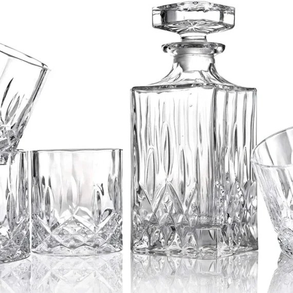 Whiskey Decanter Set with Glasses and Whiskey Stones, Whiskey Decanter Sets for Men, Anniversary Birthday Gifts for Father Mother Husband
