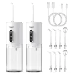 Water Dental Flosser, Portable Cordless Electric Water Flosser with 5 Jet Tips, 3 Modes Rechargeable Oral Irrigator with 280ml Water Tank, IPX7 Waterproof for Teeth Cleaning