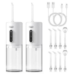 Water Dental Flosser, Portable Cordless Electric Water Flosser with 5 Jet Tips, 3 Modes Rechargeable Oral Irrigator with 280ml Water Tank, IPX7 Waterproof for Teeth Cleaning